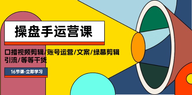 （11803期）操盘手运营课程：口播视频剪辑/账号运营/文案/绿幕剪辑/引流/干货/16节-网创资源站