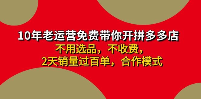 （11853期）拼多多 最新合作开店日收4000+两天销量过百单，无学费、老运营代操作、…-网创资源站