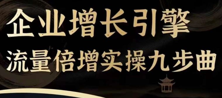 企业增长引擎流量倍增实操九步曲，一套课程帮你找到快速、简单、有效、可复制的获客+变现方式，-网创资源站