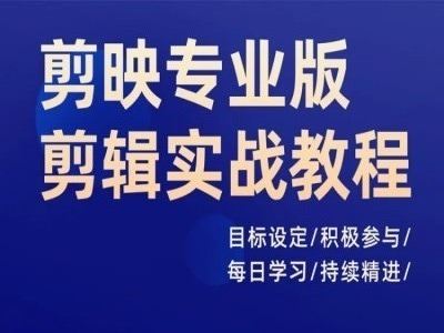 剪映专业版剪辑实战教程，目标设定/积极参与/每日学习/持续精进-网创资源站