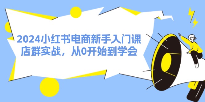 2024小红书电商新手入门课，店群实战，从0开始到学会（31节）-网创资源站