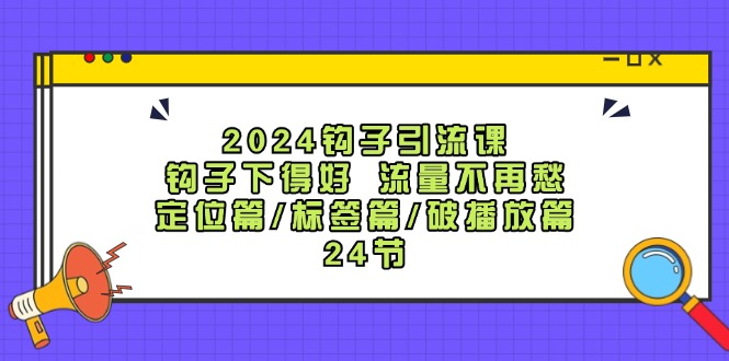 （12097期）2024钩子·引流课：钩子下得好 流量不再愁，定位篇/标签篇/破播放篇/24节-网创资源站