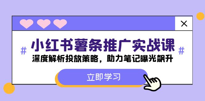 小红书-薯条推广实战课：深度解析投放策略，助力笔记曝光飙升-网创资源站