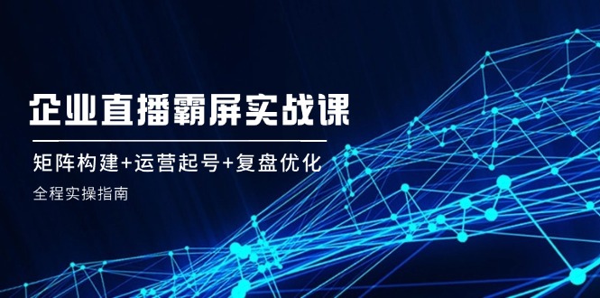 （12338期）企 业 直 播 霸 屏实战课：矩阵构建+运营起号+复盘优化，全程实操指南-网创资源站