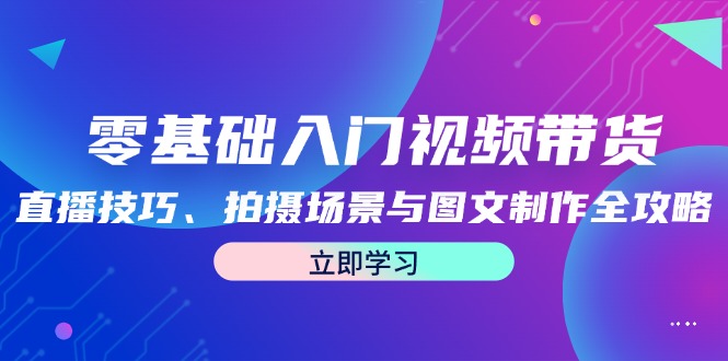 零基础入门视频带货：直播技巧、拍摄场景与图文制作全攻略-网创资源站
