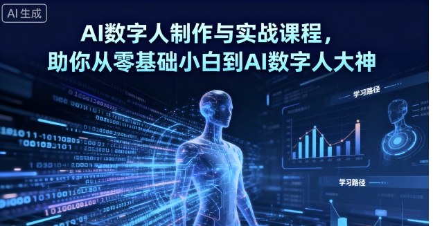 AI数字人制作与实战课程，助你从零基础小白到AI数字人大神-网创资源站