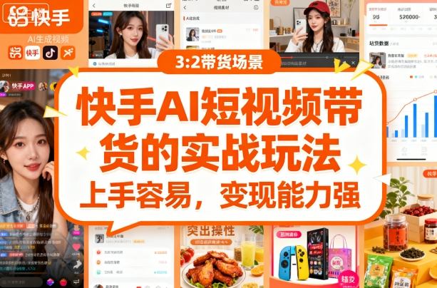 快手ai短视频带货的实战玩法，上手容易，变现能力强-网创资源站