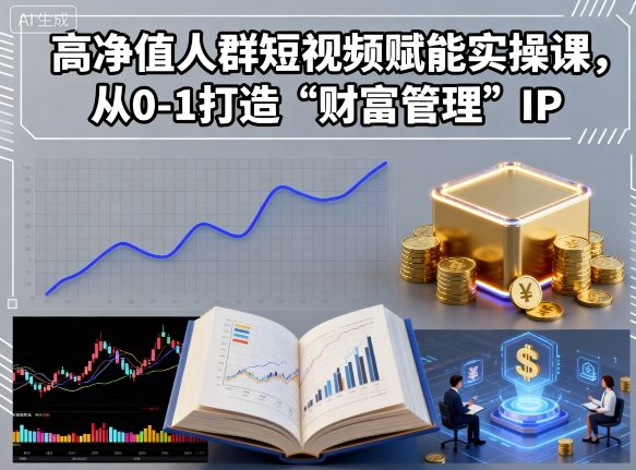 高净值人群短视频赋能实操课，从0-1打造“财富管理”IP-网创资源站