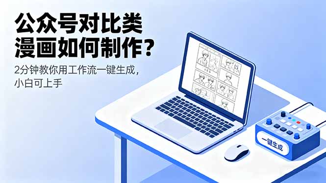公众号对比类漫画如何制作？2分钟教你用工作流一键生成，小白可上手-网创资源站