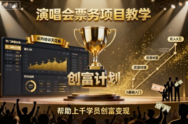 演唱会票务项目教学，业内培训天花板，帮助上千学员创富变现(更新)-网创资源站