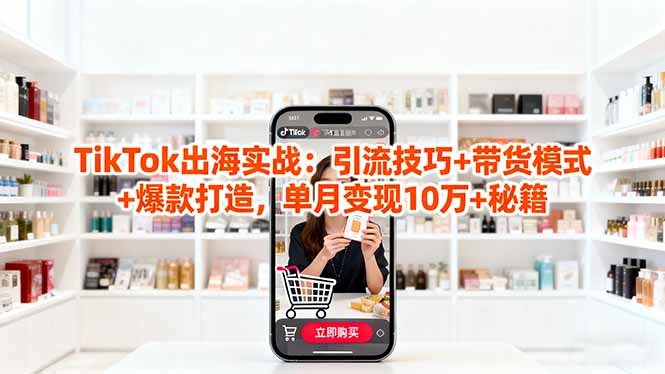 「TikTok出海实战」引流技巧+带货模式+爆款打造，单月变现10万+秘籍-网创资源站