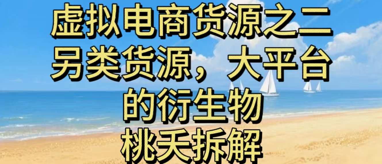 虚拟电商之二—另类的货源，大平台的衍生物-网创资源站