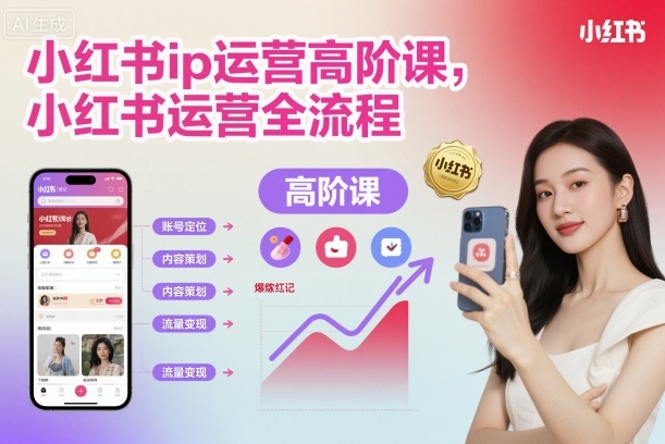小红书ip运营高阶课，小红书运营全流程-网创资源站