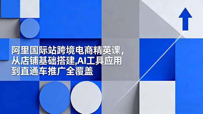 阿里国际站跨境电商精英课，从店铺基础搭建,AI工具应用到直通车推广全覆盖-网创资源站