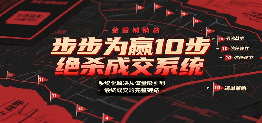步步为赢10步绝杀成交系统，系统化解决从流量吸引到最终成交的完整链路-网创资源站