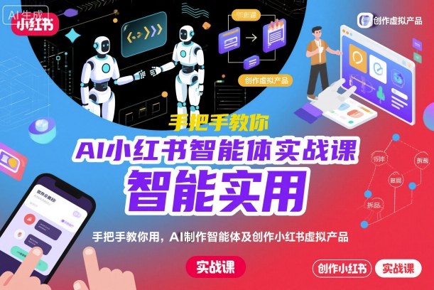 AI小红书智能体实战课，手把手教你用AI制作智能体及创作小红书虚拟产品，提效+内容商业化(更新)-网创资源站
