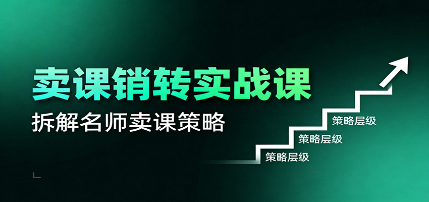 卖课销转实战课：卖课营销模型、销转公式、千万名师亿级卖课术-网创资源站