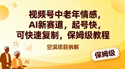 视频号中老年情感,AI新赛道，起号快，可快速复制，保姆级教程-网创资源站