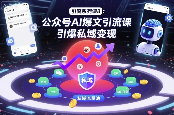 引流系列课8：公众号AI爆文引流课，引爆私域变现-网创资源站