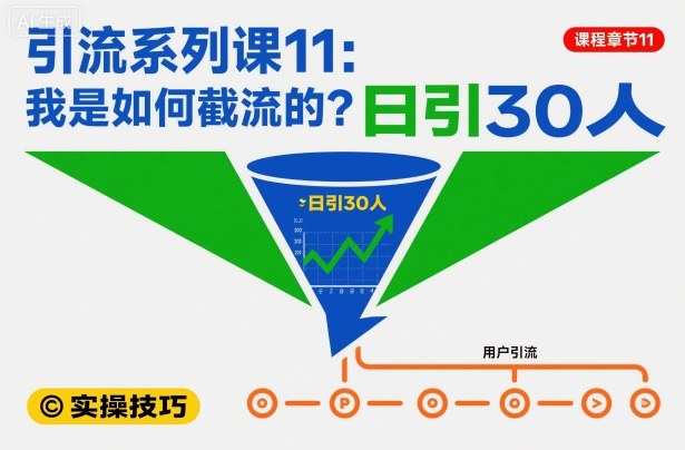 引流系列课11：我是如何截流的？日引30人【文档】-网创资源站