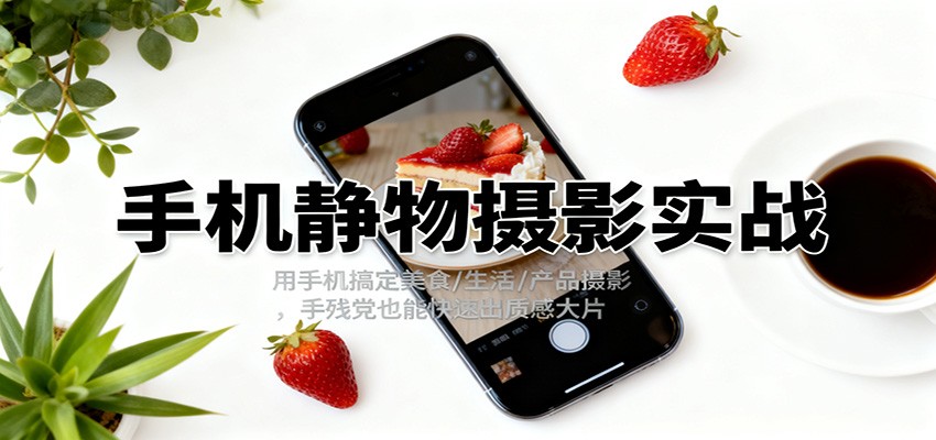 手机静物摄影实战，用手机搞定美食/生活/产品摄影，手残党也能快速出质感大片-网创资源站