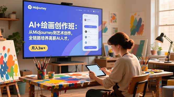 AI+绘画创作班：从Midjourney到艺术创作，全链路培养高薪AI人才，月入3w+-网创资源站