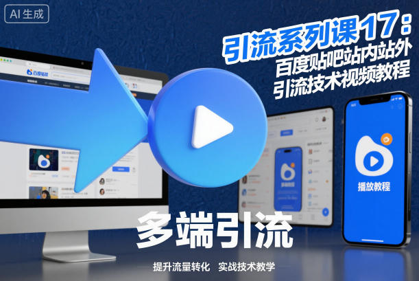 引流系列课17：百度贴吧站内站外引流技术视频教程-网创资源站