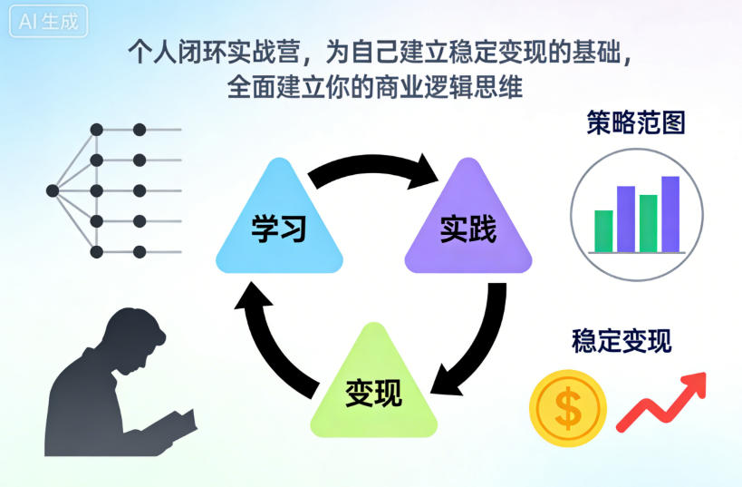 个人闭环实战营，为自己建立稳定变现的基础，全面建立你的商业逻辑思维-网创资源站