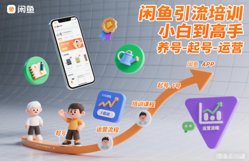 闲鱼引流培训，小白到高手，养号-起号-运营-网创资源站