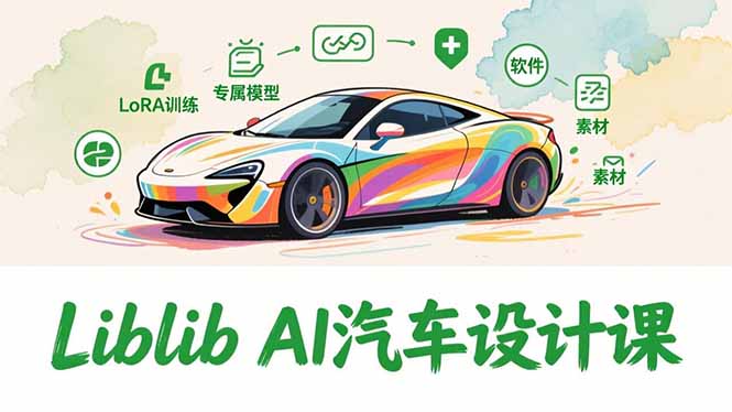 2025Liblib AI汽车设计课，文生图入门、LoRA训练、专属模型，快速上手【实战+解说+软件+素材】-网创资源站