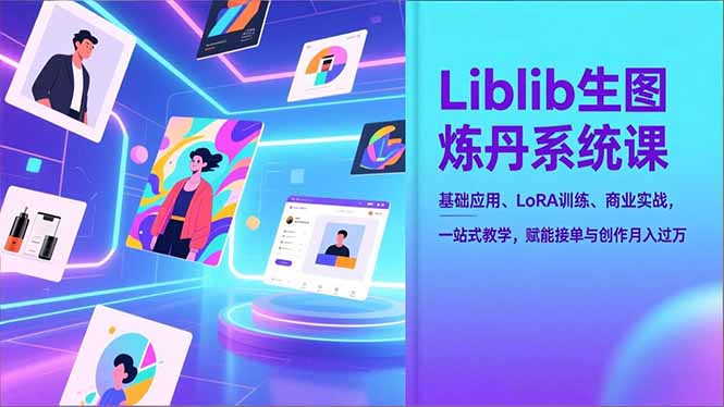 Liblib生图炼丹系统课，基础应用、LoRA训练、商业实战，一站式教学，赋能接单与创作月入过万-网创资源站