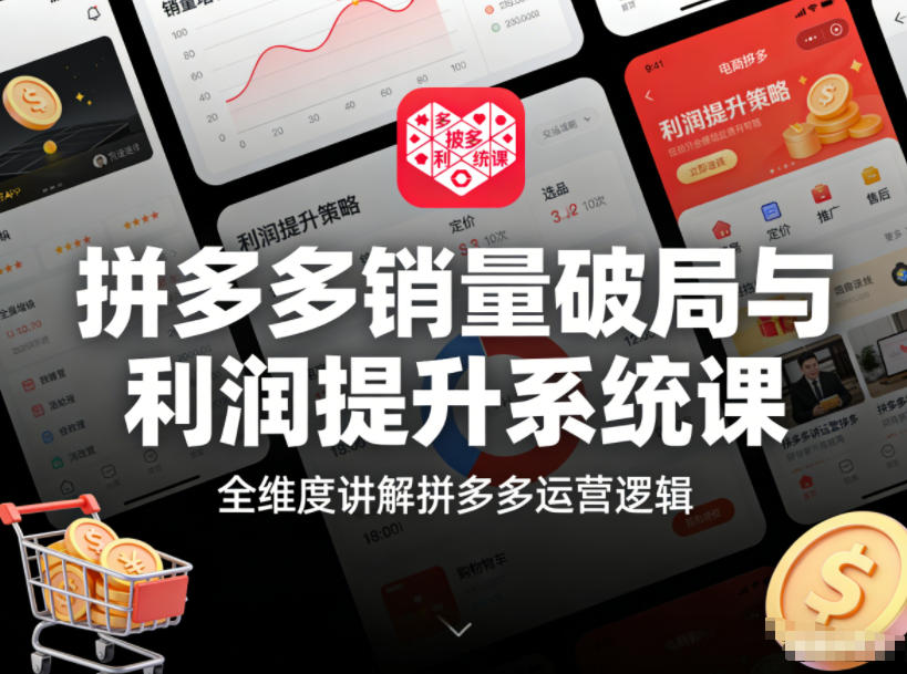 拼多多销量破局与利润提升系统课，全维度讲解拼多多运营逻辑-网创资源站