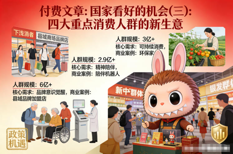 付费文章：国家看好的机会(三)：四大重点消 费人群的新生意-网创资源站