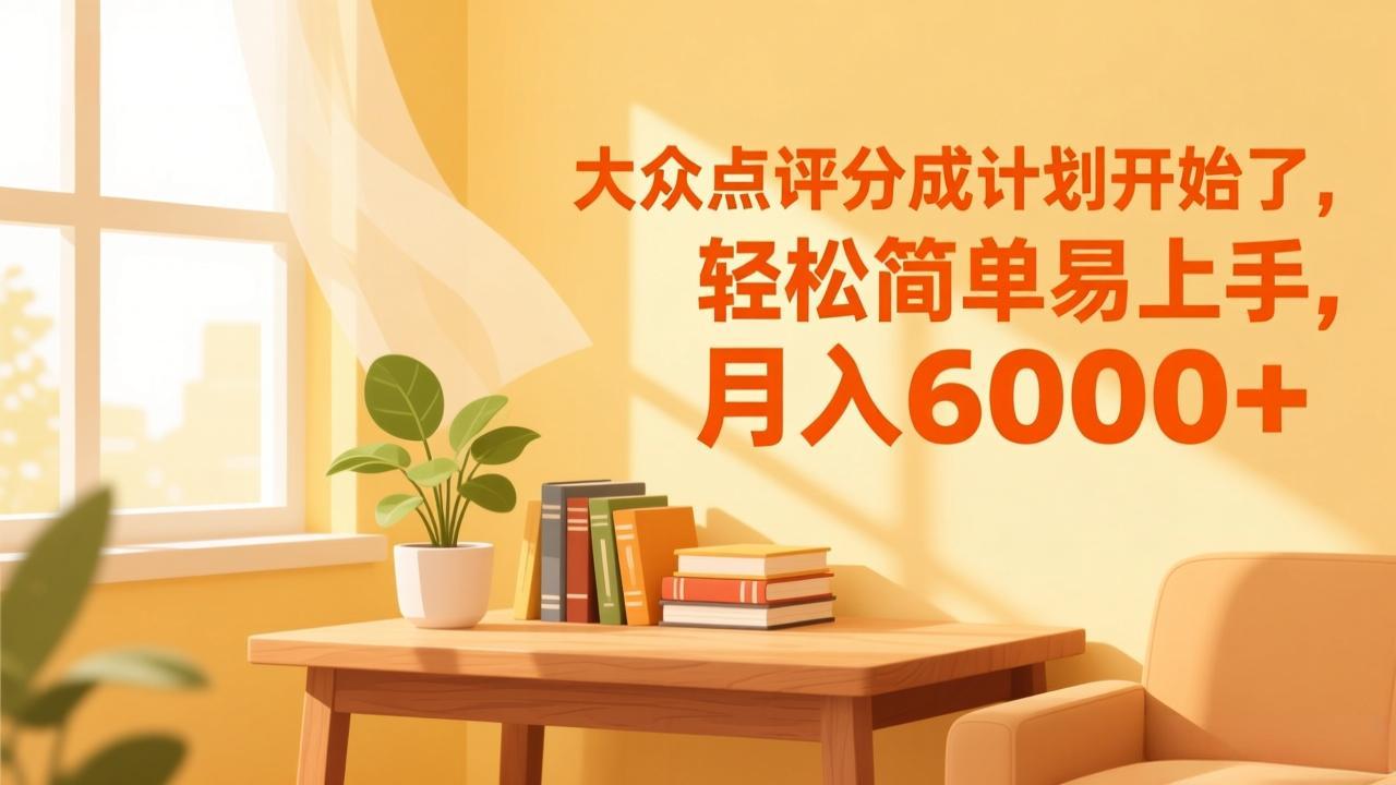 大众点评分成计划开始了，轻松简单易上手，月入6000+-网创资源站