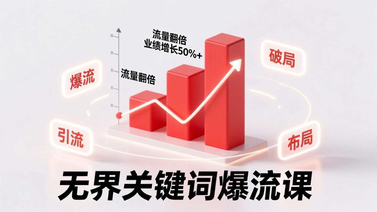 无界关键词爆流课，破局布局逻辑、阶段精准引流，实现流量翻倍，店铺业绩增长50%+。-网创资源站