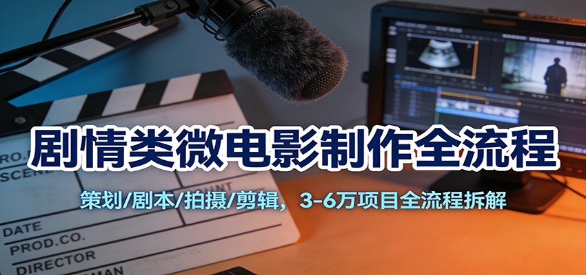 剧情类微电影制作全流程：策划/剧本/拍摄/剪辑，3-6万项目全流程拆解-网创资源站