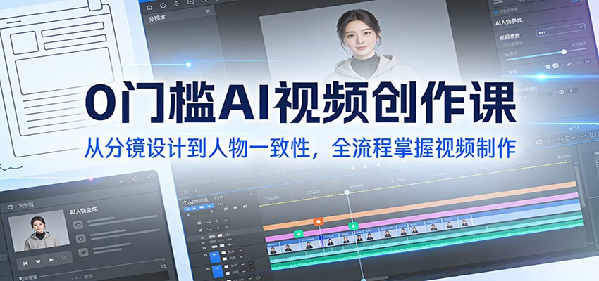 0门槛AI视频创作课：从分镜设计到人物一致性，全流程掌握视频制作-网创资源站