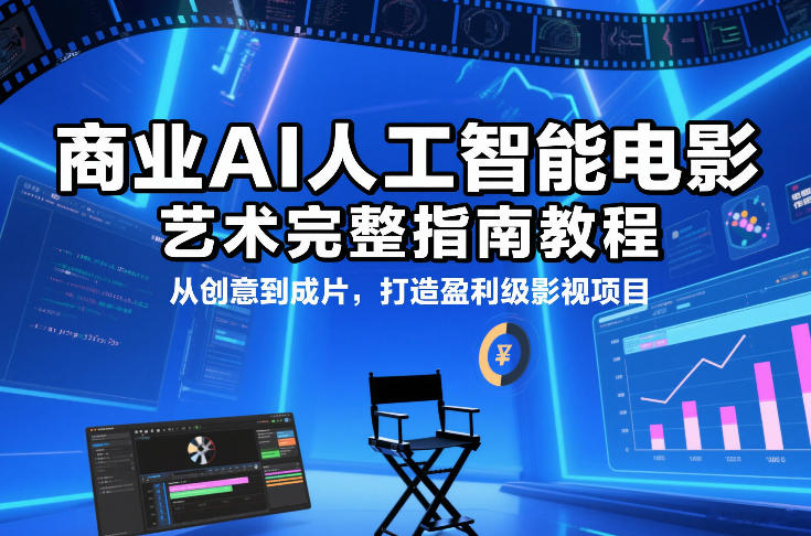 商业AI人工智能电影制作的艺术完整指南教程，从创意到成片，打造盈利级影视项目-网创资源站