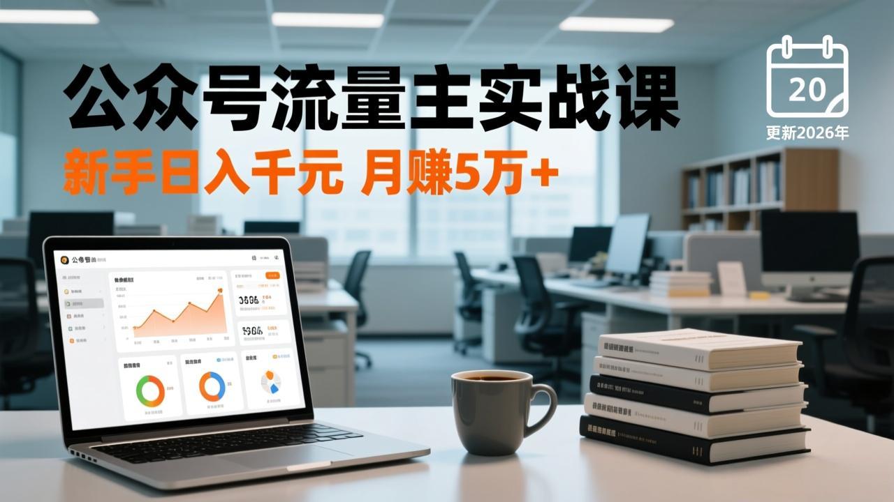 公众号流量主实战课，爆文写作、流量池运营、多平台分发，新手日入千元月赚5万+更新2026年-网创资源站