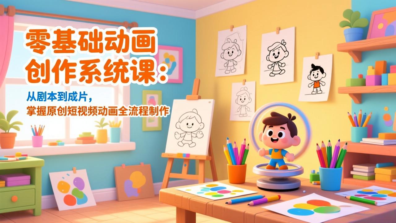 零基础动画创作系统课：从剧本到成片，掌握原创短视频动画全流程制作-网创资源站