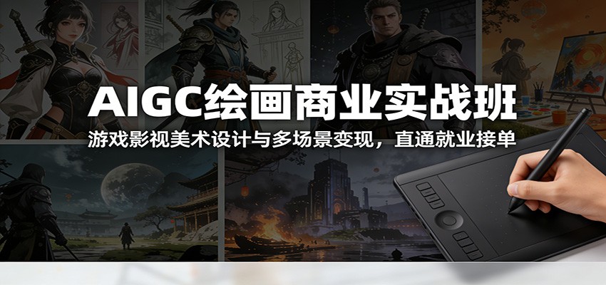 AIGC绘画商业实战班：游戏影视美术设计与多场景变现，直通就业接单-网创资源站