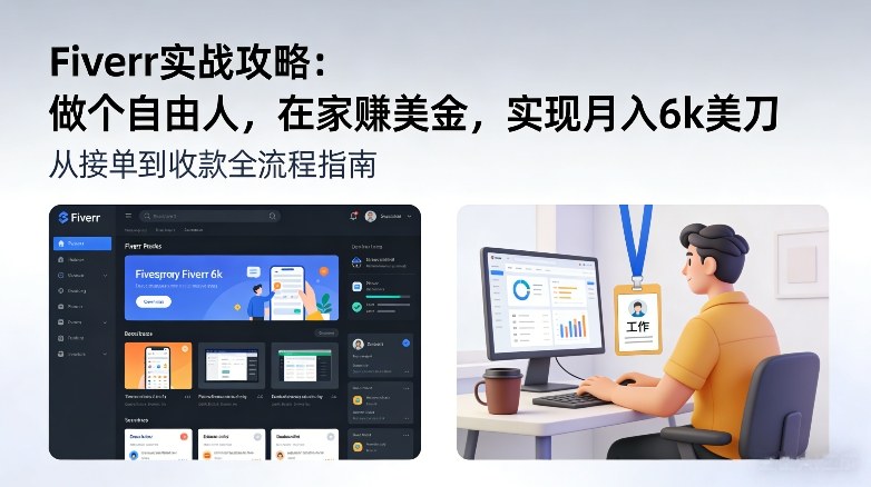 Fiverr实战攻略，做个自由人，在家賺美金，实现月入6k美刀-网创资源站