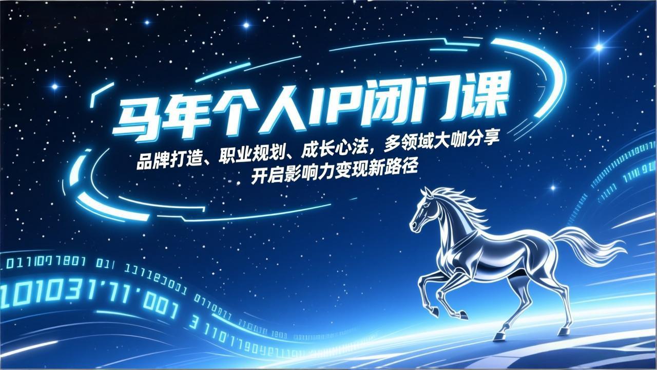 马年个人IP闭门课，品牌打造、职业规划、成长心法，多领域大咖分享，开启影响力变现新路径-网创资源站