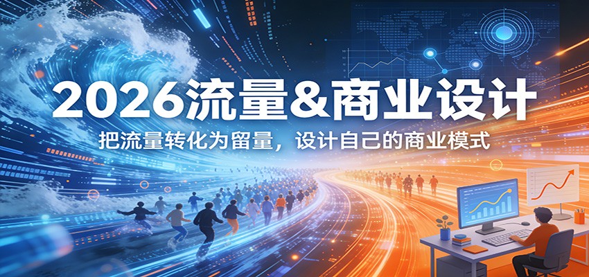 2026流量&商业设计，把流量转化为留量，设计自己的商业模式-网创资源站