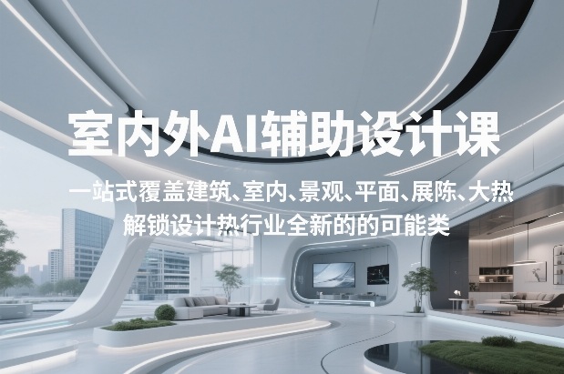 室内外AI设计课，一站式覆盖建筑、室内、景观、平面、展陈五大热门品类，解锁设计行业的全新可能-网创资源站