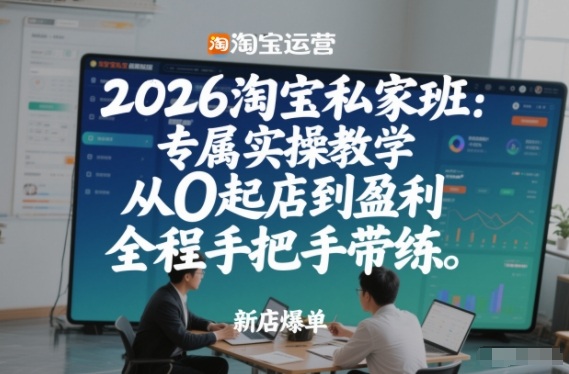 2026淘宝私家班：专属实操教学，从0起店到盈利，全程手把手带练(更新26年2月)-网创资源站