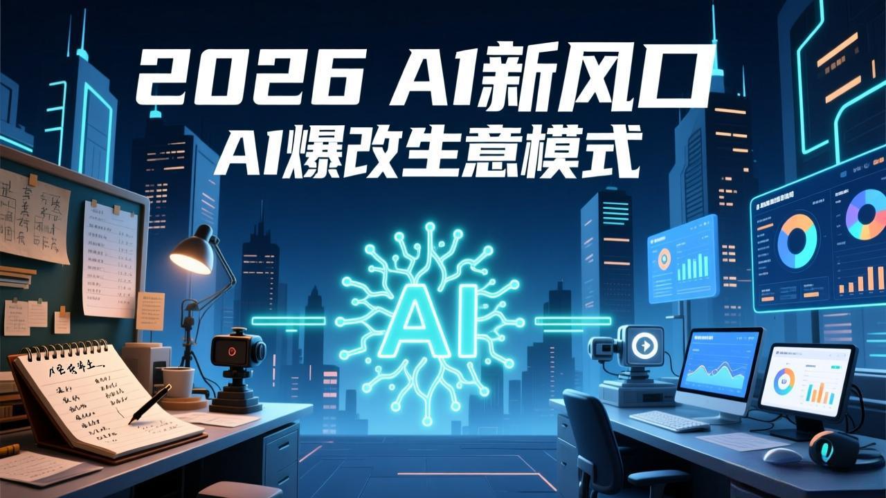 2026年AI创富新风口，用人工智能爆改你的生意模式，从短视频到直播全面降本增效抢占先机-网创资源站