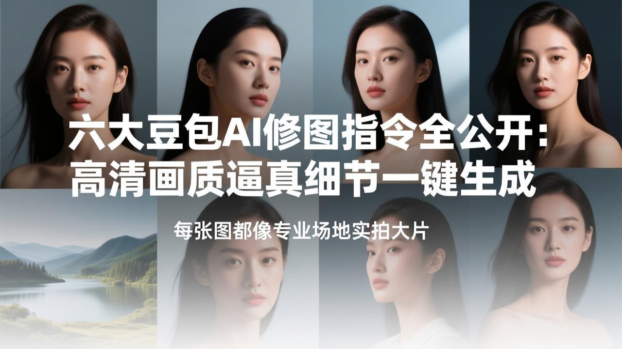 六大豆包AI修图指令全公开：高清画质逼真细节一键生成，每张图都像专业场地实拍大片-网创资源站