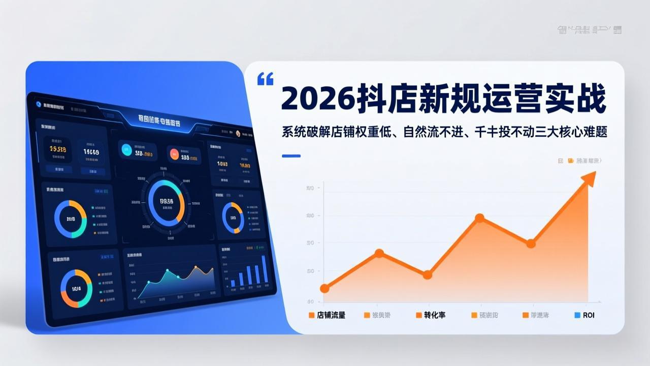 2026抖店新规运营实战：系统破解店铺权重低、自然流不进、千川投不动三大核心难题-网创资源站