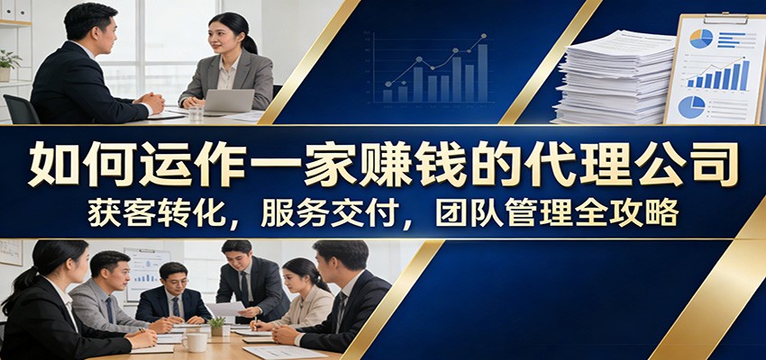如何运作一家赚钱的代理公司：获客转化，服务交付，团队管理全攻略-网创资源站